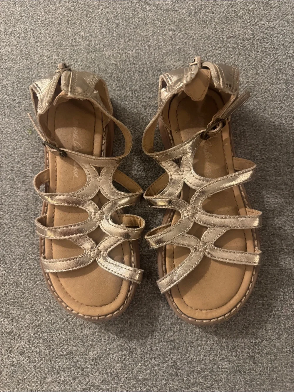 5/$15- Girls Metallic Gold Strappy Sandals - Kids